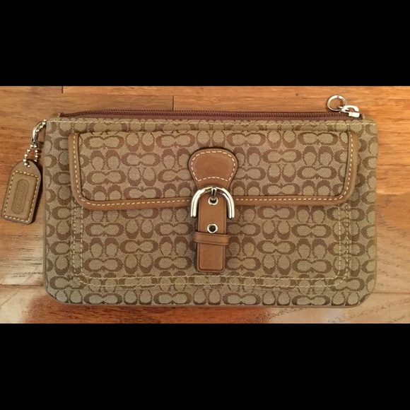 Coach Handbags - COACH COIN PURSE HAND WALLET ICON CANVAS LEATHER